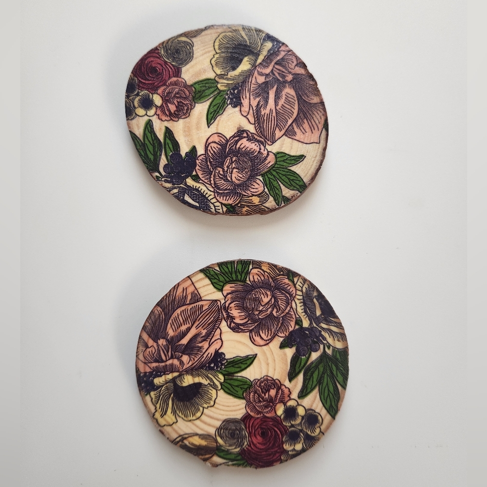 Floral Wooden Coasters